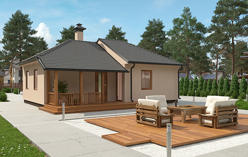 Tip 77 prizemna montažna kuća 77m²